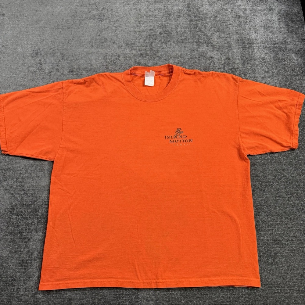 Vintage Hawaii North Shore Kauai Island Motion Orange Native Men's XXL T-Shirt
